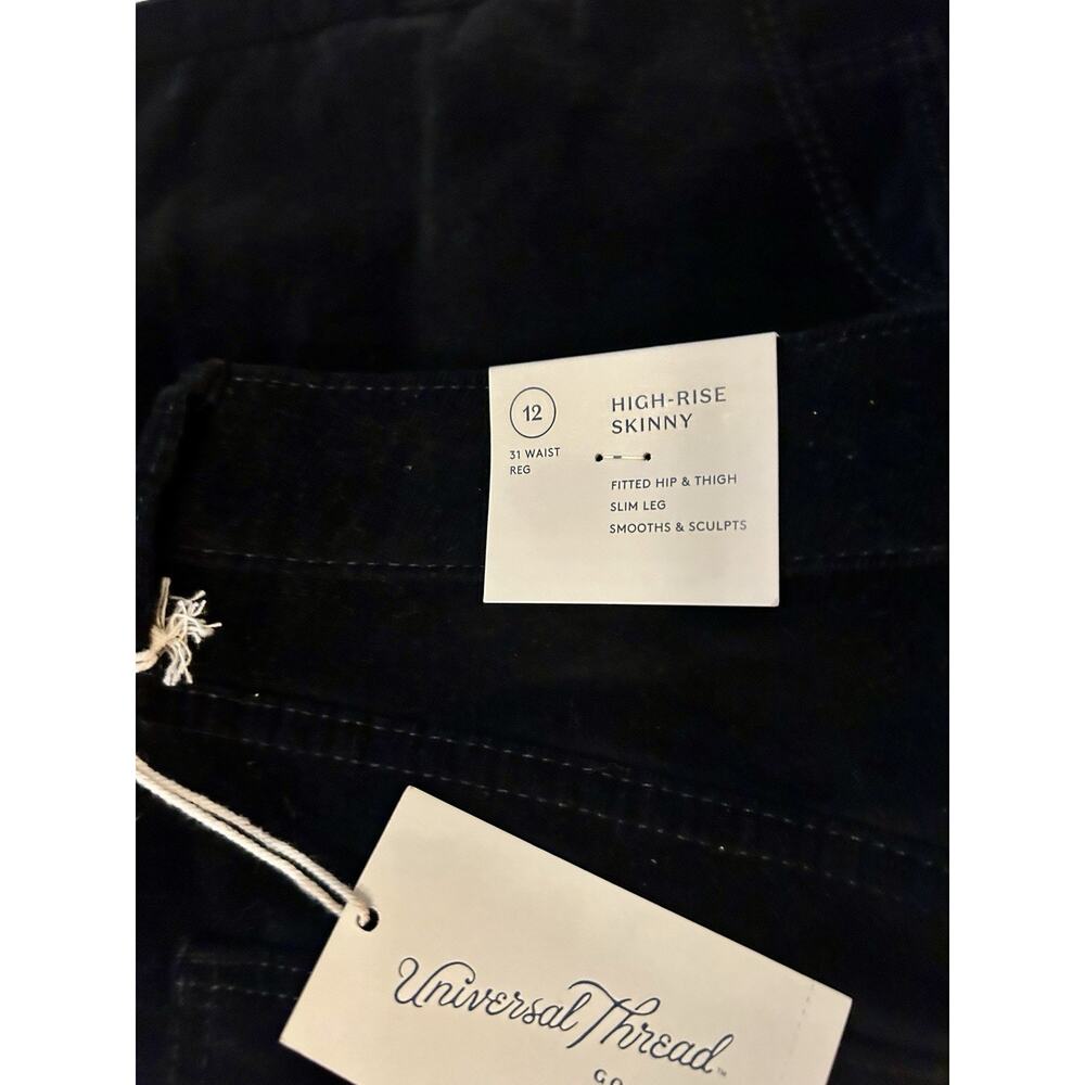 Universal Thread Skinny Jeans High Rise Womens Sz 12 Black Corduroy NWT - Picture 6 of 8